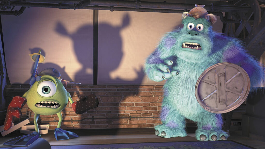 Mike and Sulley Preparing for Battle Desktop Wallpaper