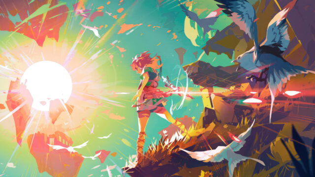 Fantasy Archer Facing The Sun 4K Desktop Wallpaper