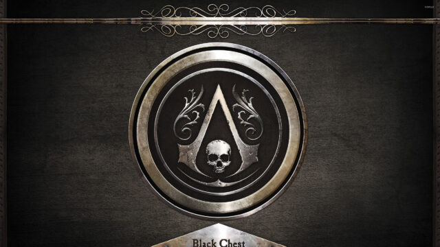 Assassin's Creed Pirate Emblem Dark Metal Desktop Wallpaper