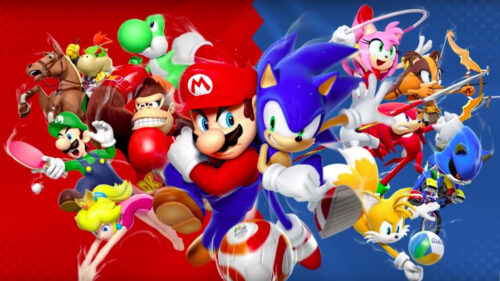 Mario and Sonic Olympic Games Action 4K Wallpaper
