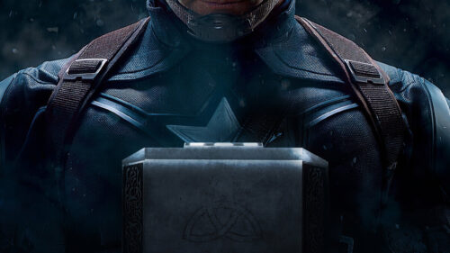 Captain America Holding Thor’s Hammer Mjolnir 4K Wallpaper