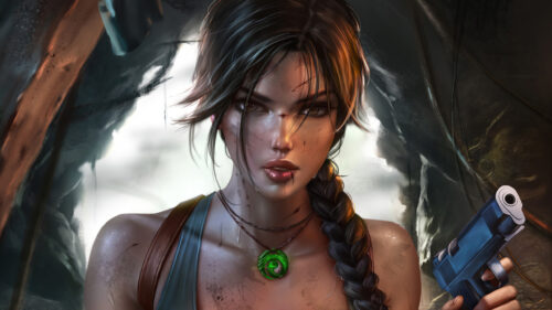 Lara Croft Battle Wounds 4K Desktop Wallpaper