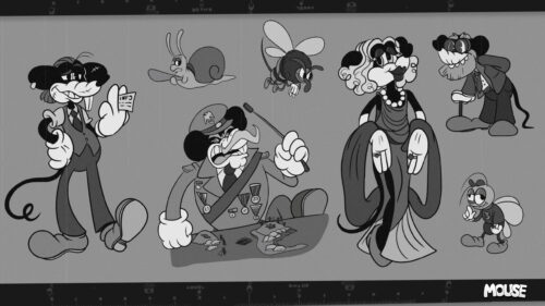 Vintage Cartoon Ensemble 4K Desktop Wallpaper
