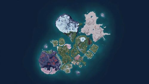 Palworld Map Aerial View High Definition Desktop Wallpaper