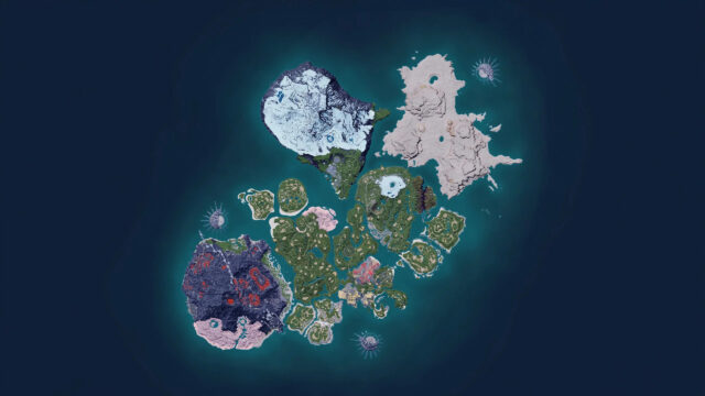 Palworld Map Aerial View High Definition Desktop Wallpaper