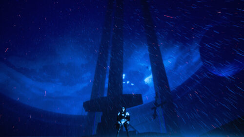 Futuristic Sci-Fi Character Silhouette Desktop Wallpaper