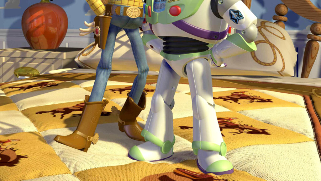 Buzz Lightyear and Woody Legs Toy Story 4K Desktop Wallpaper