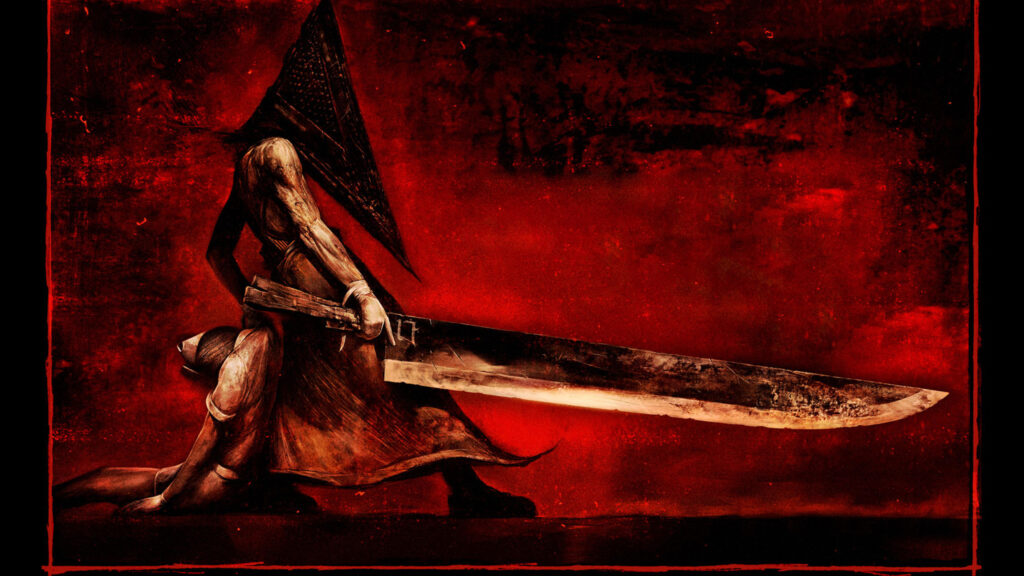 Pyramid Head Menacing Figure Dark Art Desktop Wallpaper