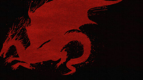 Minimalist Red Dragon Grunge Art Desktop Wallpaper