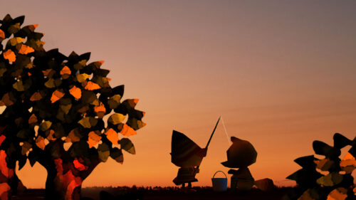 Sunset Fishing Silhouette Desktop Wallpaper