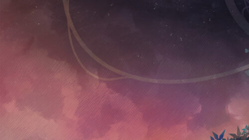Abstract Starry Sky and Floral Foliage Desktop Wallpaper