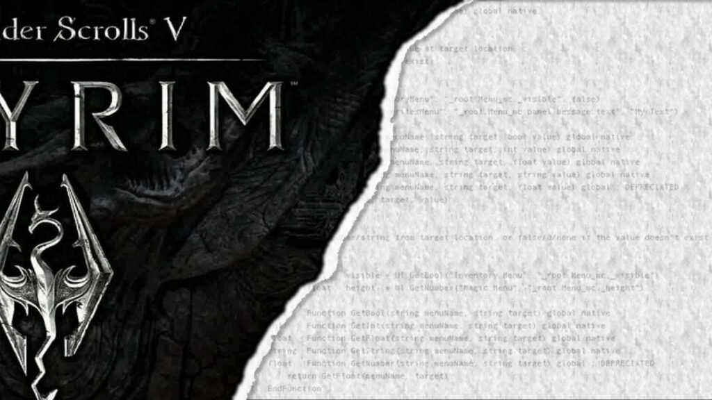 Skyrim UI Code Design Desktop Wallpaper