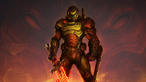 Doom Slayer Sentinel Armor Combat Stance 4K Wallpaper