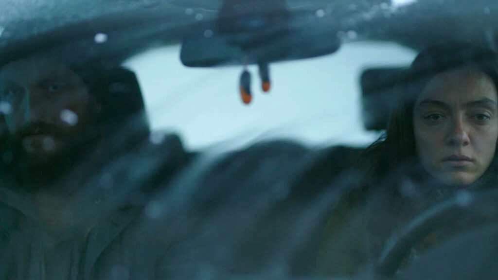 Sad Couple in Car Cinematic Desktop Wallpaper