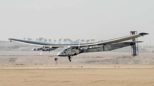 Solar Impulse 2 Aircraft Desert Landing 4K Wallpaper