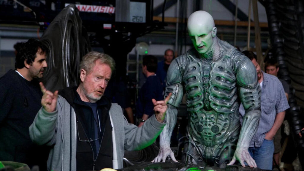 Ridley Scott Directing Engineer on Prometheus Set Desktop Wallpaper