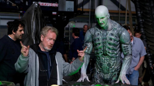 Ridley Scott Directing Engineer on Prometheus Set Desktop Wallpaper