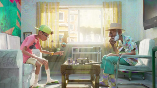 An Animated Chess Match Between Generations 4K Wallpaper