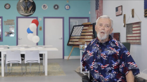 Patriotic Veteran Interview Room Desktop Wallpaper