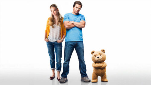 Amanda Seyfried and Mark Wahlberg in Ted 2 Desktop Wallpaper