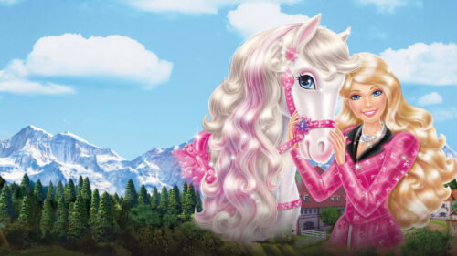 Barbie and Her Horse in the Mountains 4K Desktop Wallpaper