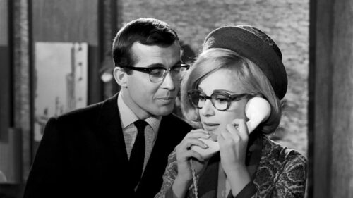 Classic Black and White Cinema Couple Desktop Wallpaper