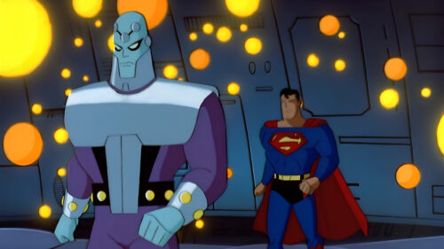 Brainiac and Superman Confrontation Desktop Wallpaper
