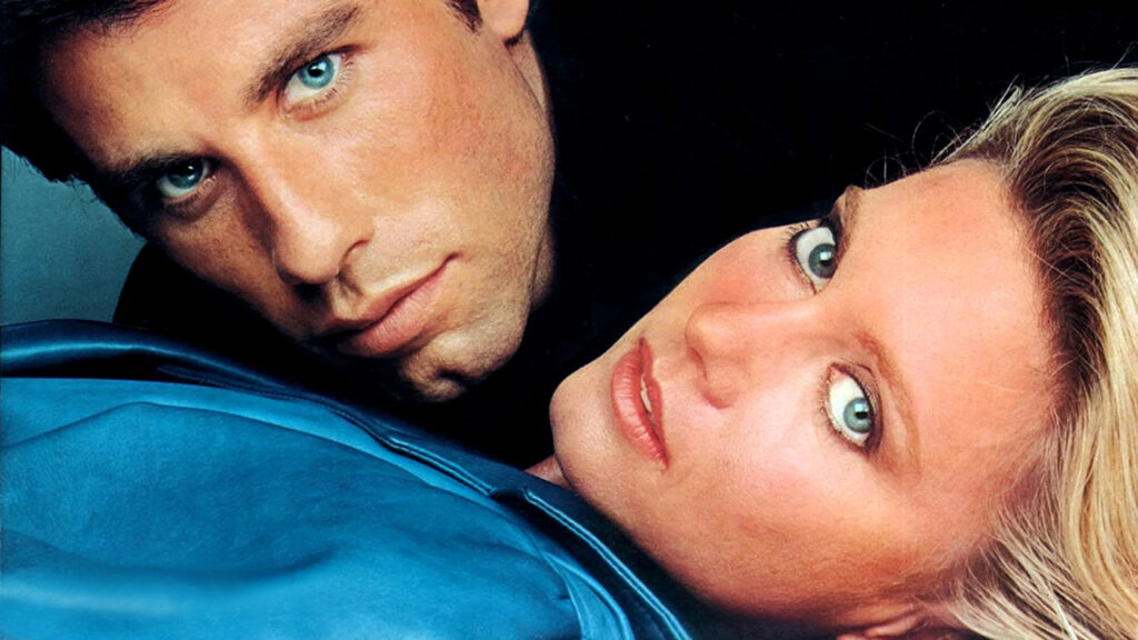 Close-up Portrait of John Travolta and Olivia Newton-John Desktop Wallpaper