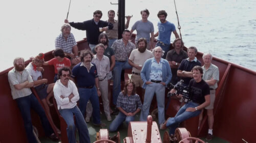 Crew of the movie Jaws on the Orca Boat Desktop Wallpaper