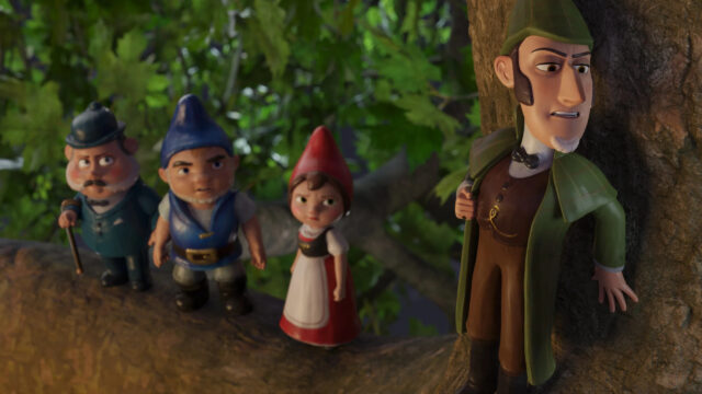 Sherlock Gnomes Characters in the Forest Desktop Wallpaper