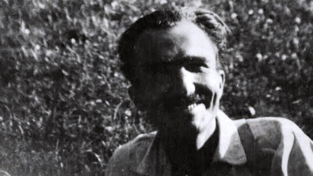 Black and White Portrait of Nikos Kazantzakis Desktop Wallpaper