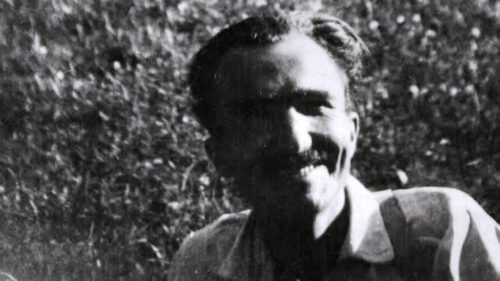 Black and White Portrait of Nikos Kazantzakis Desktop Wallpaper