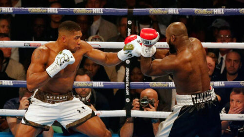 Anthony Joshua vs Carlos Takam Boxing Match Desktop Wallpaper