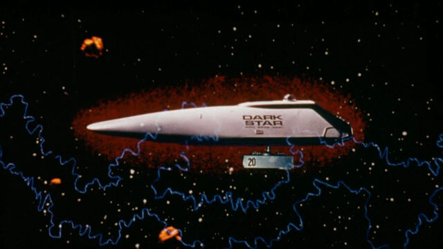 Dark Star Spaceship in Deep Space 4K Desktop Wallpaper