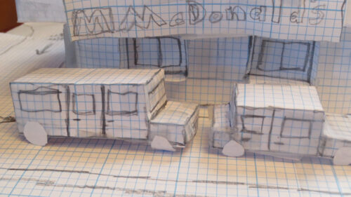 Handmade Paper Craft McDonald’s Scene Desktop Wallpaper