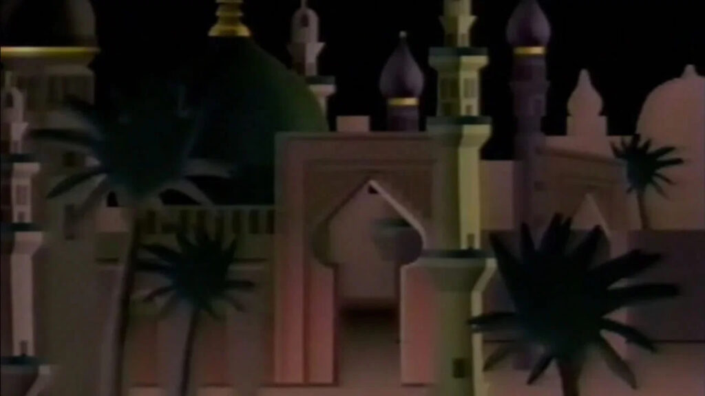 Animated Arabian Night Palace Architecture Desktop Wallpaper