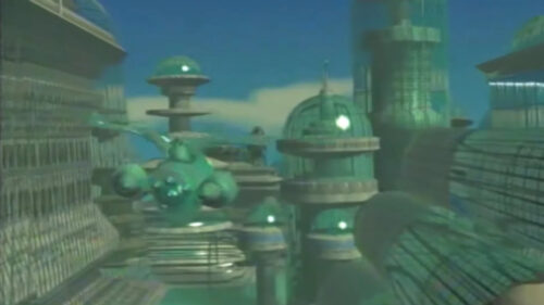 Futuristic Sci-Fi Space City Desktop Wallpaper
