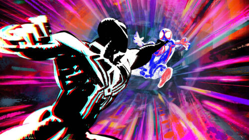 Dynamic Spider-Verse Action Art 4K Desktop Wallpaper