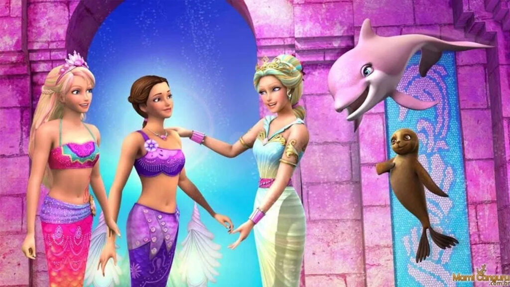 Barbie Mermaid Tale Princesses Underwater Scene Desktop Wallpaper