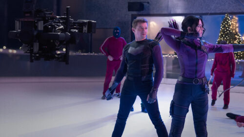 Hawkeye Jeremy Renner and Hailee Steinfeld Desktop Wallpaper