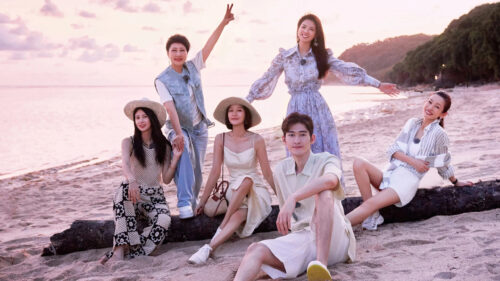 Sunset Group Friends Portrait Beach Desktop Wallpaper