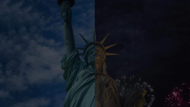 Dual Light Statue of Liberty 4K Desktop Wallpaper