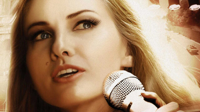 Woman Holding Microphone Cinematic Close-up Desktop Wallpaper