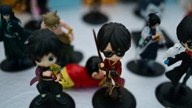 Anime and Harry Potter Collectible Figure Collection Desktop Wallpaper