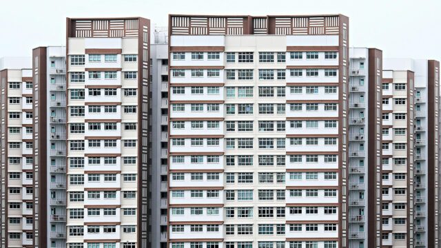 Modern Brutalist Architecture Apartment Complex Desktop Wallpaper