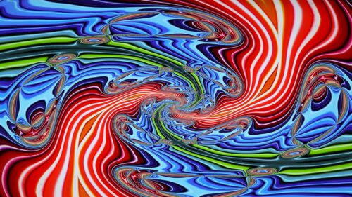 Abstract Swirling Rainbow Liquid Waves 4K Desktop Wallpaper