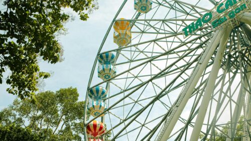 Giant Ferris Wheel Thao Cam Vien Saigon Amusement Park 4K Wallpaper