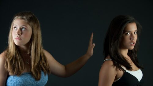 Two Teenage Girls Expressing Conflict High Quality PC Wallpaper
