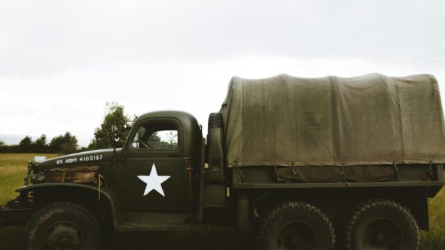 Vintage US Army Military Truck Outdoors 4K Desktop Wallpaper