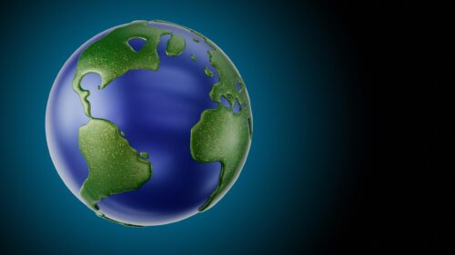 Abstract 3D Earth Globe with Textured Continents PC Wallpaper